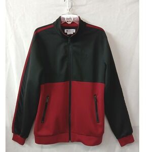 Standard Issue Mens Reto-inspired Track Jacket Black Red Colorblock Zip Men Lg